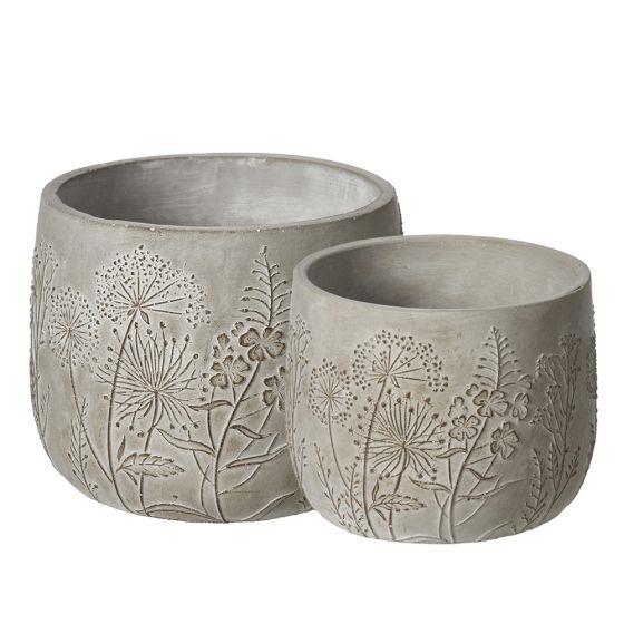 14cm Stone Meadow Pot For Plants or Flowers By Smithers Oasis