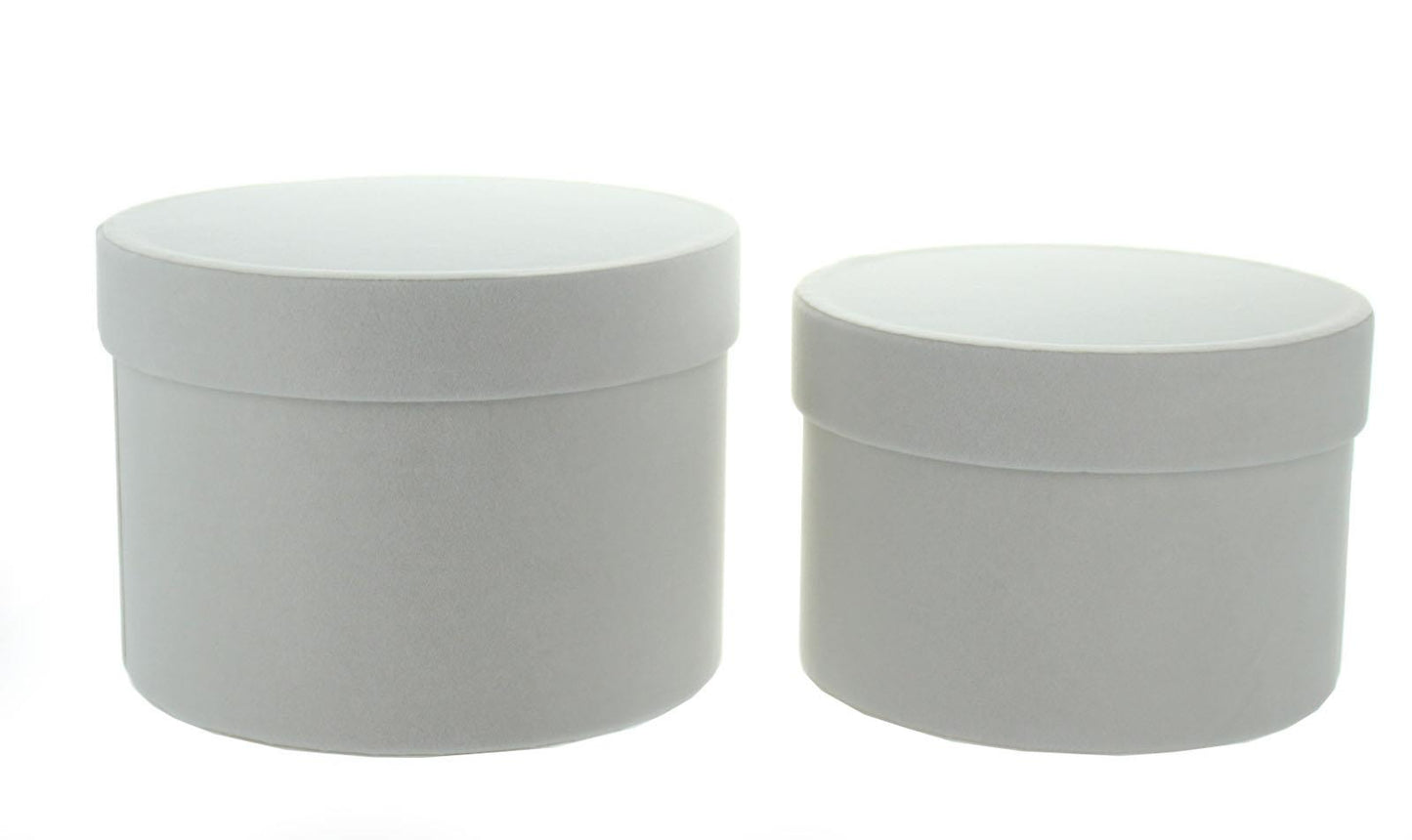 Luxury Florist Flower Gift Velvet Hat Boxes set of 2 Cream Colour 4856