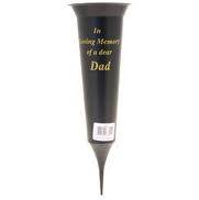 Grave Spike / Vase In Loving Memory Of Dear Dad Black/Gold (2956-1)