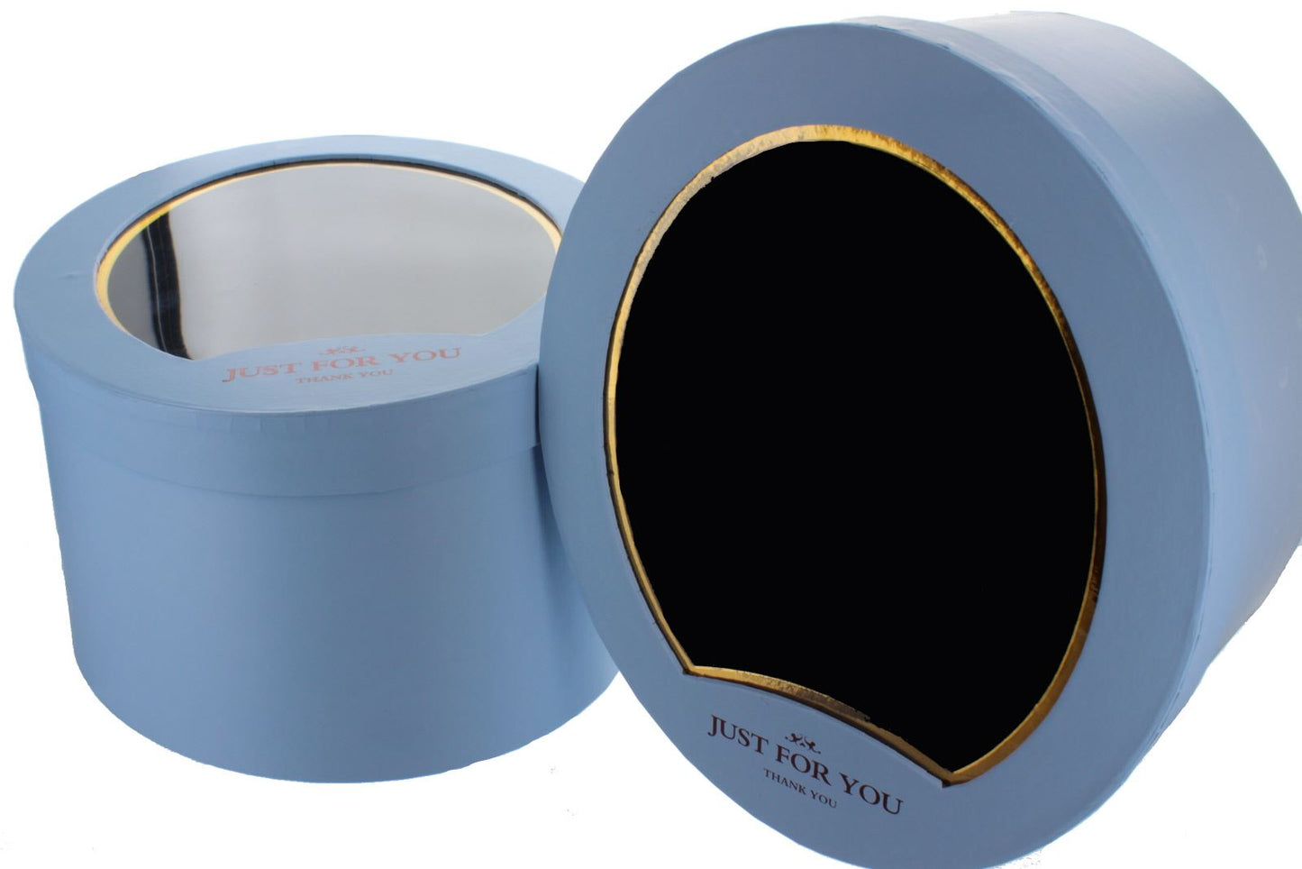Oval Gift Box Florist Hat Box Baby Showers Baby Blue set of 2