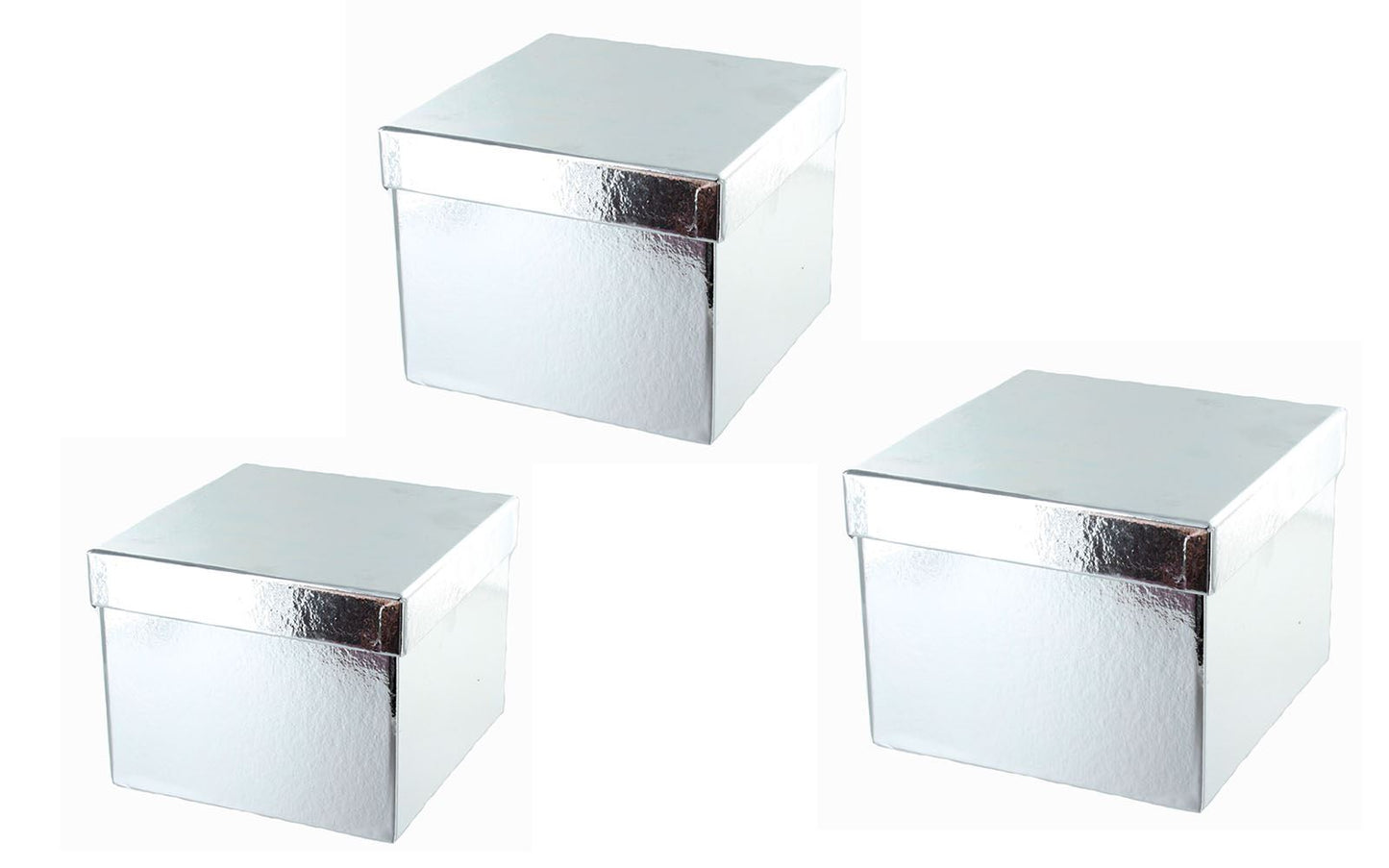 Round Sheen Lined Flower Hat boxes Christmas Colours Set of 3