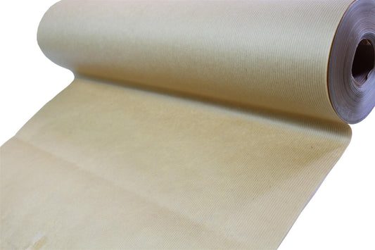 50cm Premium Pure Ribbed Kraft paper  Roll 50Gsm Natural Brown 200m (4084)