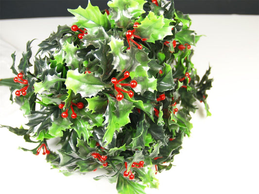 12 stems Oasis Holly Spray Green Leaves and berries (3892)