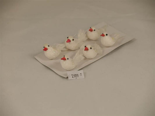 6 Artificial Feather Birds  (2109)