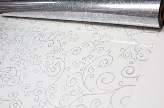 Swirl Silver Florist Cellophane Roll Film Hamper Gift Wrap Variation listing (4975)