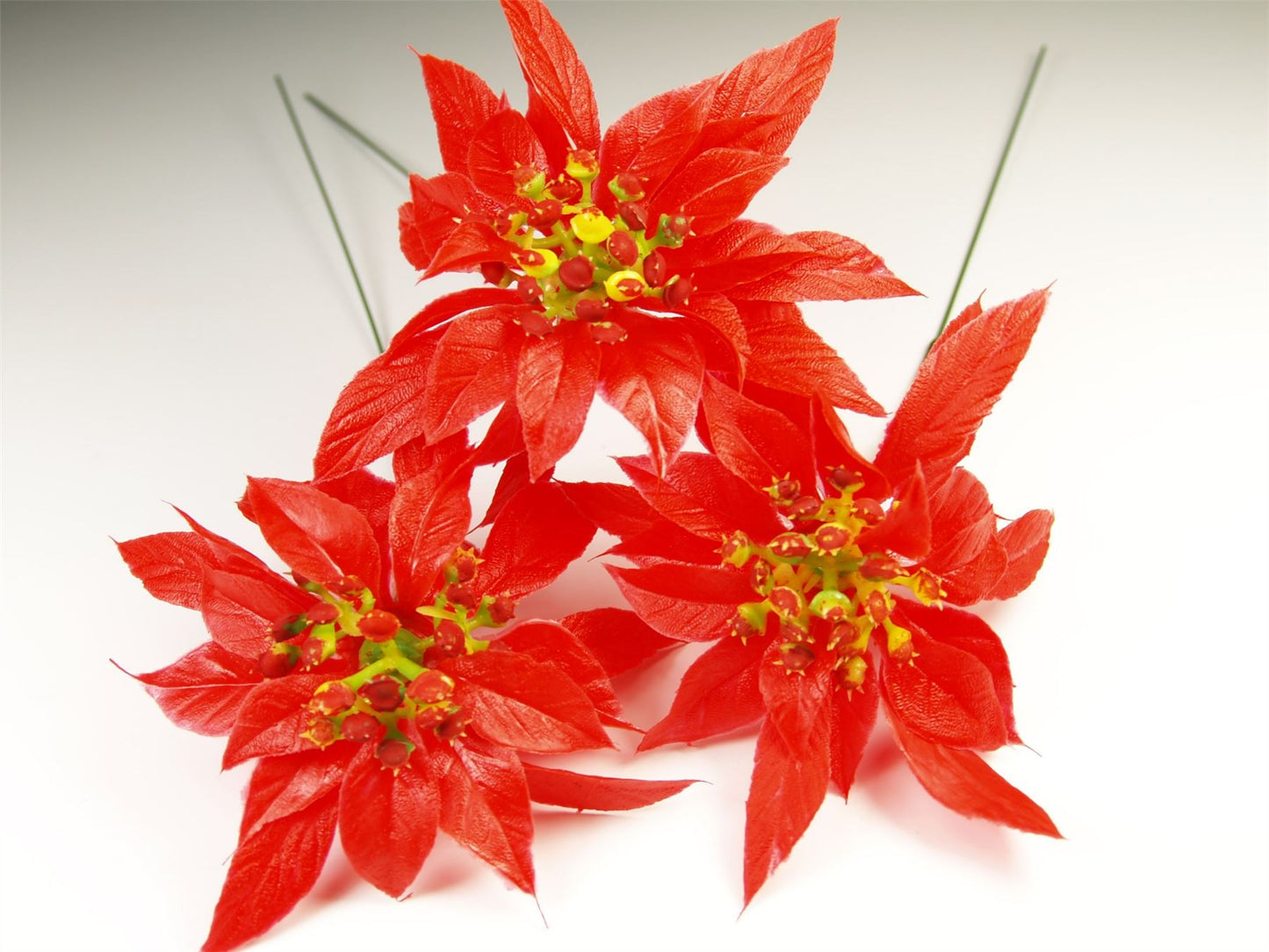 10 Stems Small Poinsettias Christmas Floristry Decorative Pick (3889)