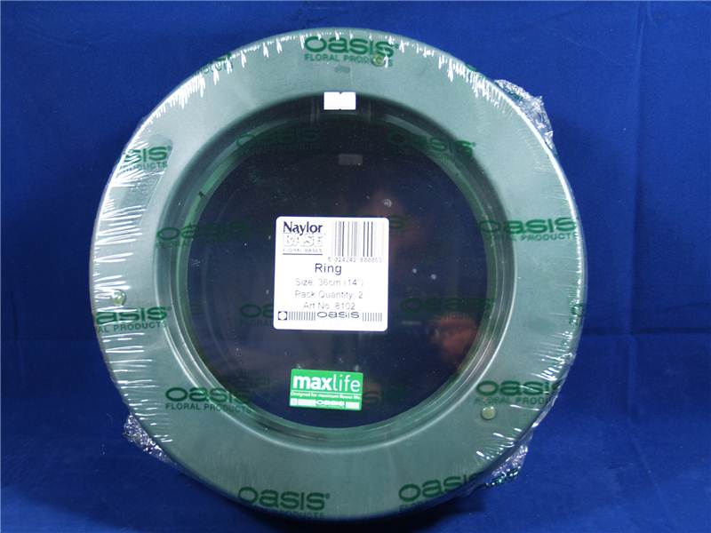 36cm (14") OASIS FLORIST PLASTIC BASE WET FOAM WREATH RING X2 (3150)