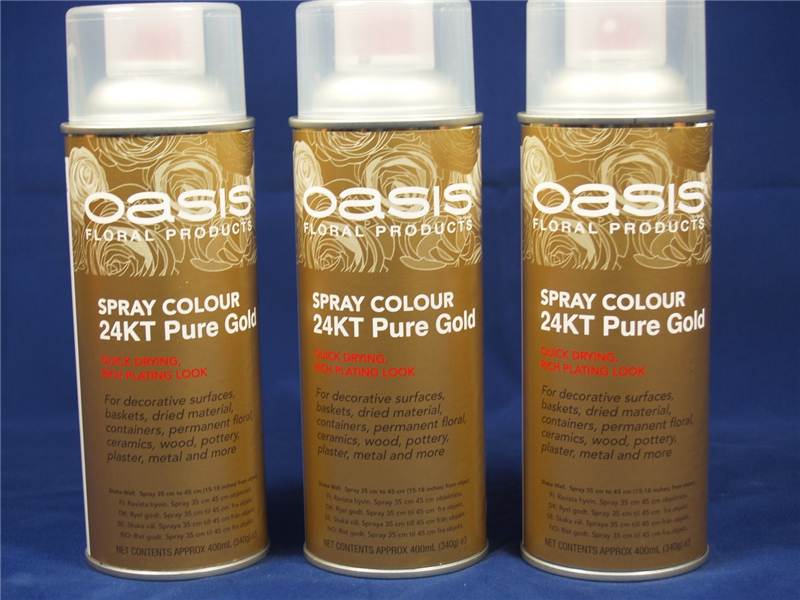 Smithers Oasis Flower Colour Spray Paint 400ml Can 24k Pure Gold