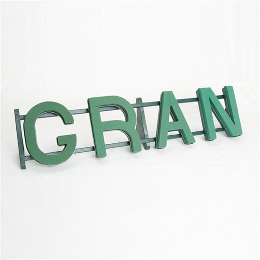 Gran Funeral Name Letters Tribute on a Naylorbase Frame by Smithers Oasis (4924)