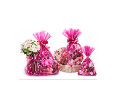 Tinted Cellophane Florist Wrap Roll 100m Cerise Pink – Hamper Gift Wrapping Film (1171)