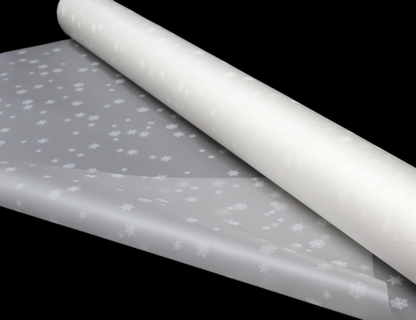 Florist Frosted Cellophane Roll 80cm x 80m – Snowflake Design Gift Wrap for Flowers, Hampers & Crafts – Durable, Waterproof Wrapping Paper (3567-F)