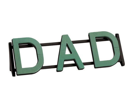 DAD Funeral Name Letters Tribute on a Naylorbase Frame by Smithers Oasis (2873)